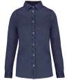 NS503 Native Spirit Ladies Washed Long Sleeve Shirt Washed Navy colour image